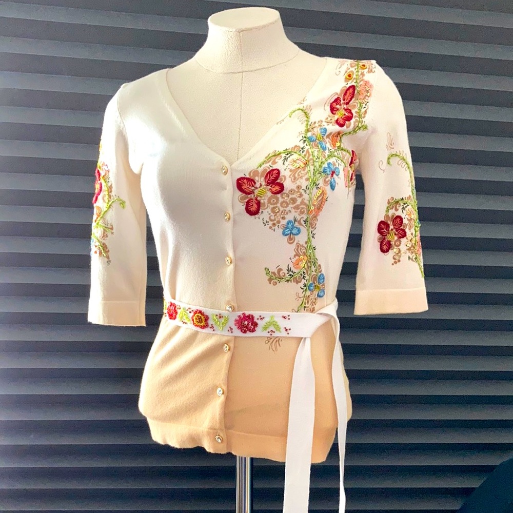 Charlotte Tarantola beaded/embellished buttoned top/sweater/jacket. XS worn once